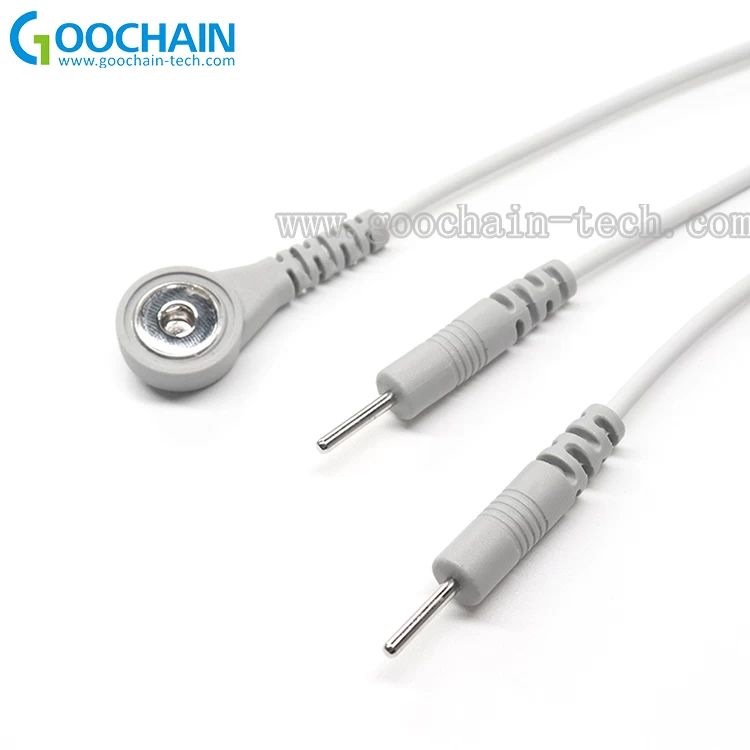 China Lemo 4pin Fedal monitor lead wire with ECG EKG Snap button and 2.0mm ecg electrode pins manufacturer