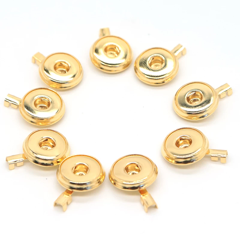 Gold plated Crimpable ECG EEG EKG Snap button for tens lead wire
