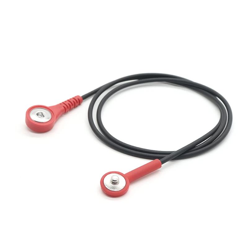 China Rubber coated 3.5mm 4.0mm Male to Female ECG snap cable for Tens ems machines manufacturer
