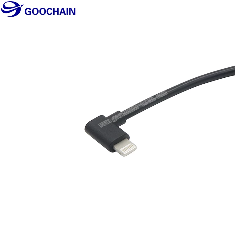 90 度直角闪电 USB 到 molex 连接器电缆