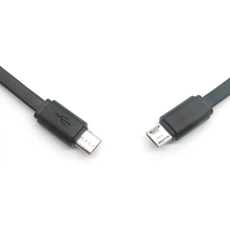 Platte noodle micro USB Male naar male OTG-adapterkabel
