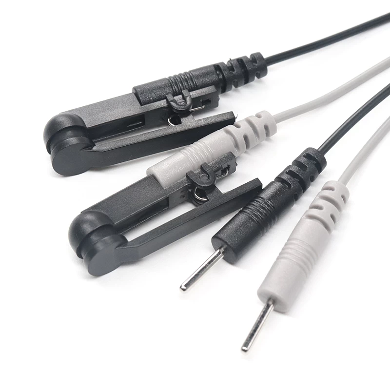 Aangepaste USB Type C mannelijk naar 4 x 2,0 mm elektrodepin ECG EMG EKG-kabel voor TENS-eenheidsmachines