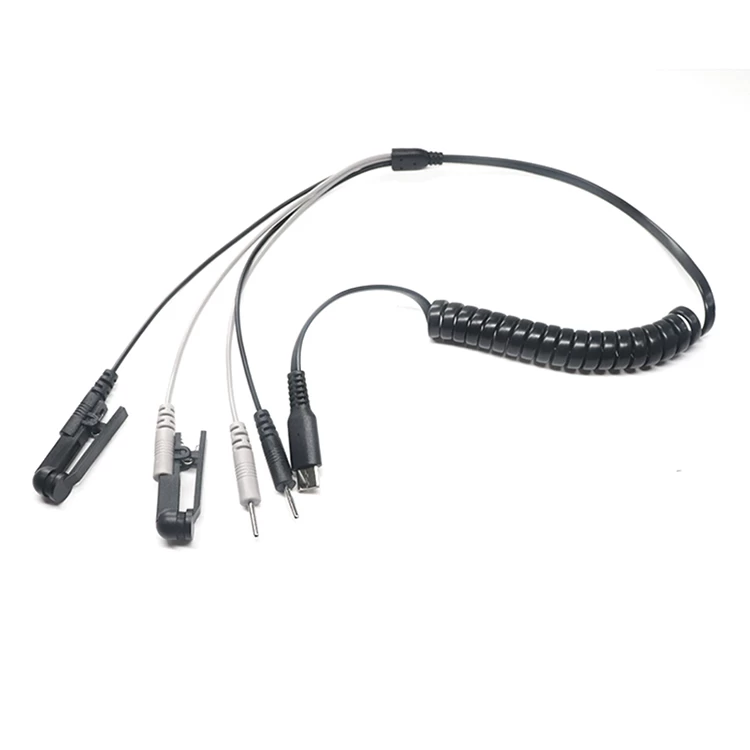 中国 定制 USB C 型公头至 4 x 2.0mm 电极针 ECG EMG EKG 电缆，用于 TENS 单元机器 制造商