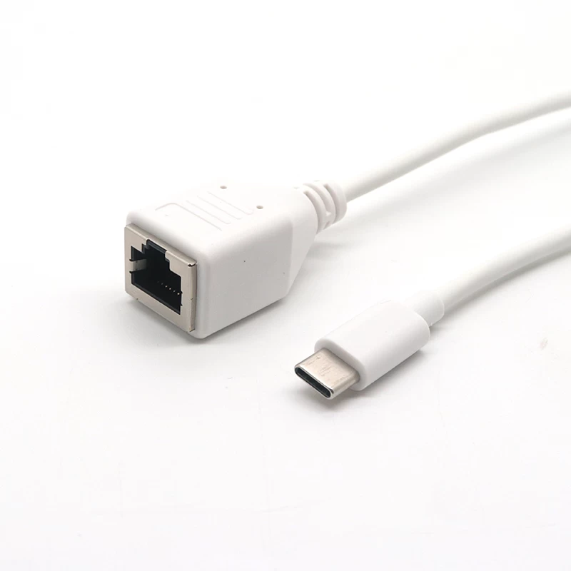 Factory supply custom USB Type C male to 8p8c RJ45 Female adapter ethernet cable