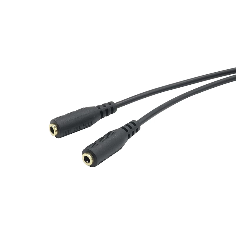 China aangepaste splitter 3,5 mm naar dubbele 3,5 mm vrouwelijke adapter audio aux-kabel fabrikant