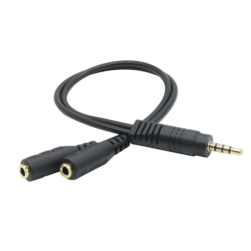 China custom splitter 3.5mm to dual 3.5mm female adapter audio aux cable manufacturer