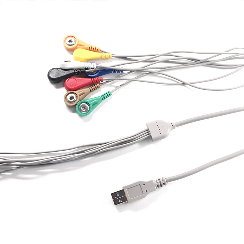 USB 3.0 إلى 8 يؤدي إلى كابل ECG EEG EKG EMG