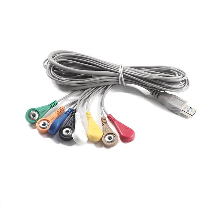 USB 3.0 转 8 导联卡扣 ECG EEG EKG EMG线
