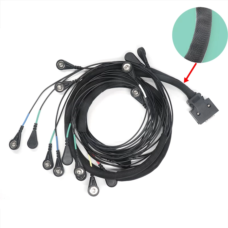 China Custom SCSI 20 Pin to ecg snap button lead wires for EMS Training suit cable china factory manufacturer