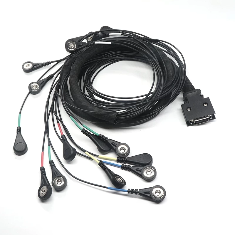 SCSI personalizado 20 pines a cables conductores de botón a presión ecg para fábrica de china de cable de traje de entrenamiento EMS
