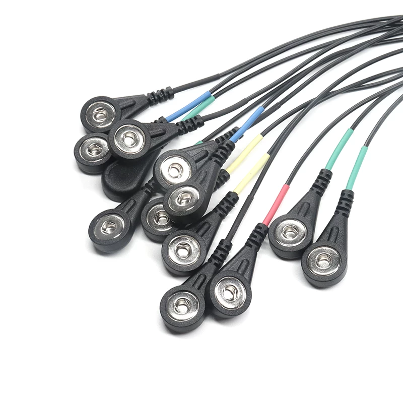 SCSI personalizado 20 pines a cables conductores de botón a presión ecg para fábrica de china de cable de traje de entrenamiento EMS