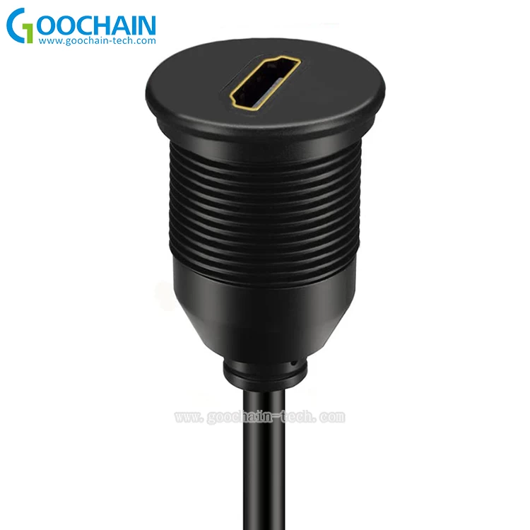 China waterproof HDMI Male to Female Car Mount Flush Extension Cable Truck Boat Motorcycle Dashboard Flush Mount cable factory manufacturer