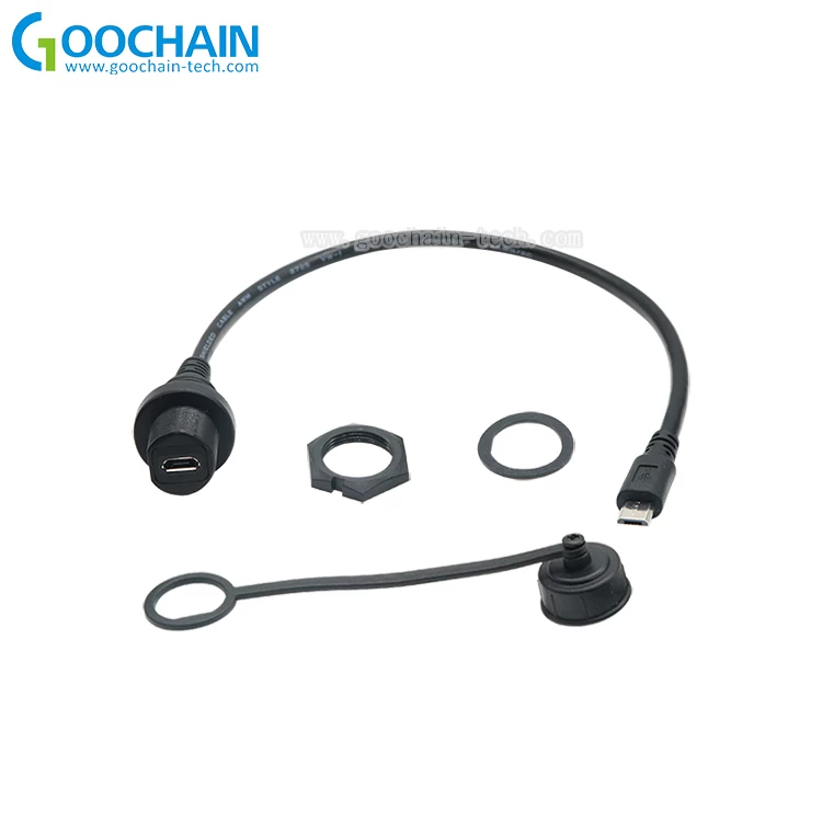 中国 适用于汽车、船、摩托车、卡车仪表板的防水微型 USB 安装延长线冲洗电缆 制造商