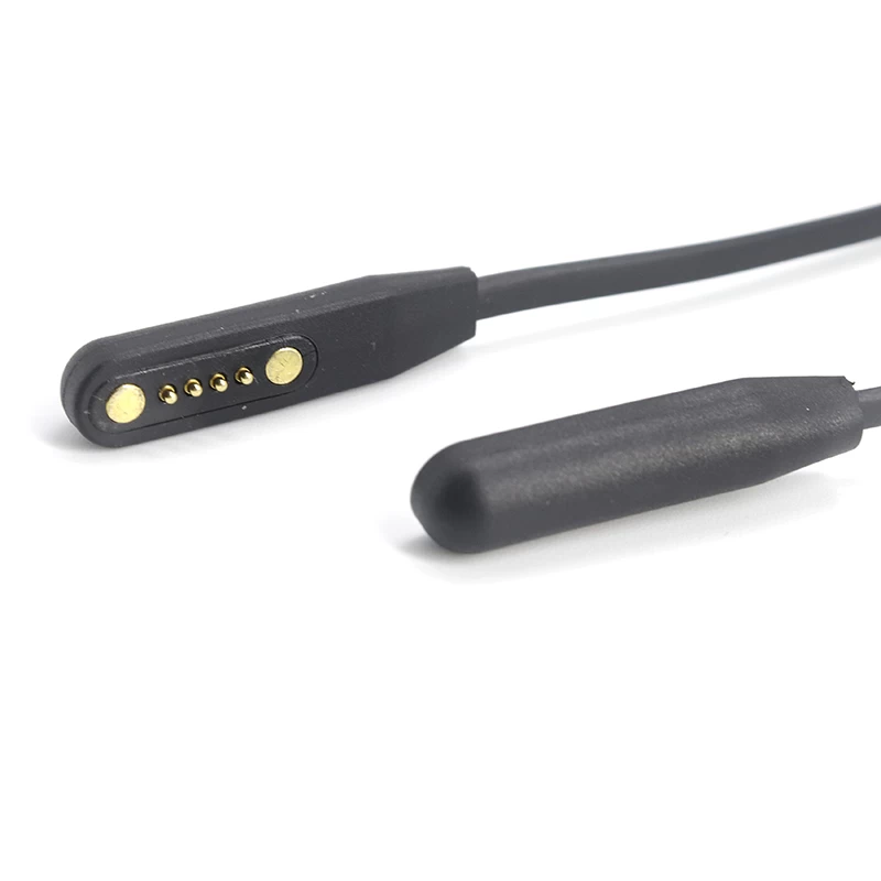 Cable USB a pin pogo magnético de 4 pines chapado en oro para gafas inteligentes