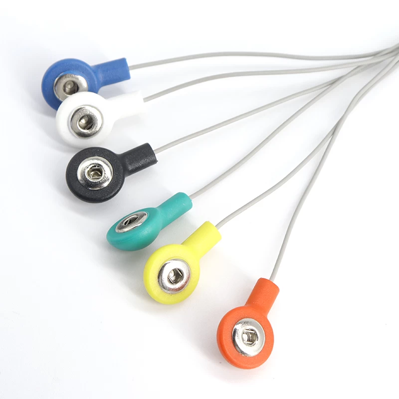 Câble EEG ECG personnalisé 6 fils d'électrode 2.5mm eeg ecg snap à 1.5mm câble din