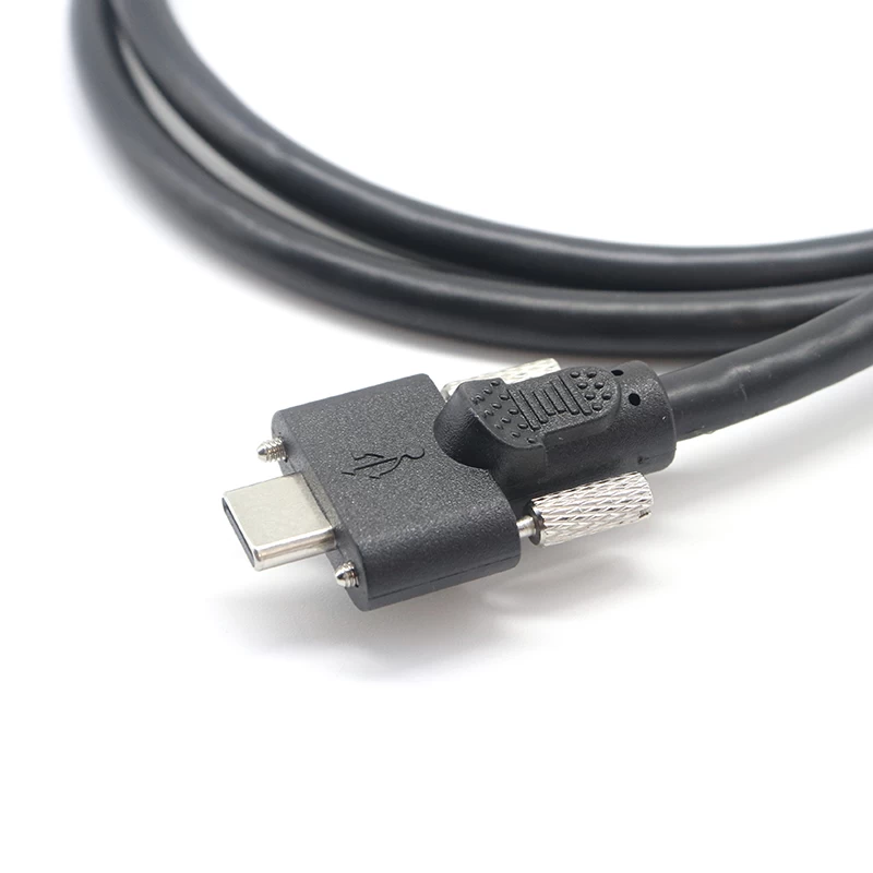 لوحة جبل نوع مزدوج المسمار قفل USB 3.1 نوع C قياسي كابل USB 3.0