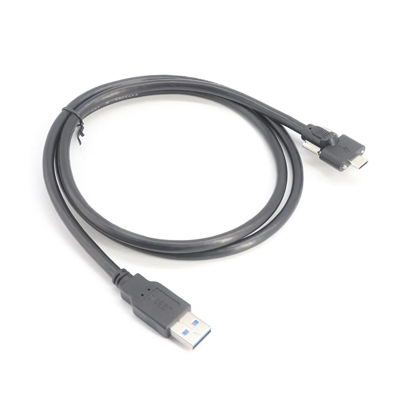 Câble USB 3.0 standard USB 3.1 type C à double vis de verrouillage à montage sur panneau