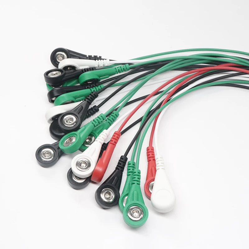 Op maat afgeschermde 3,5 mm 4,0 mm 5,0 mm ECG EEG EKG EMG Vrouw Snap-to-open end kabel China fabriek