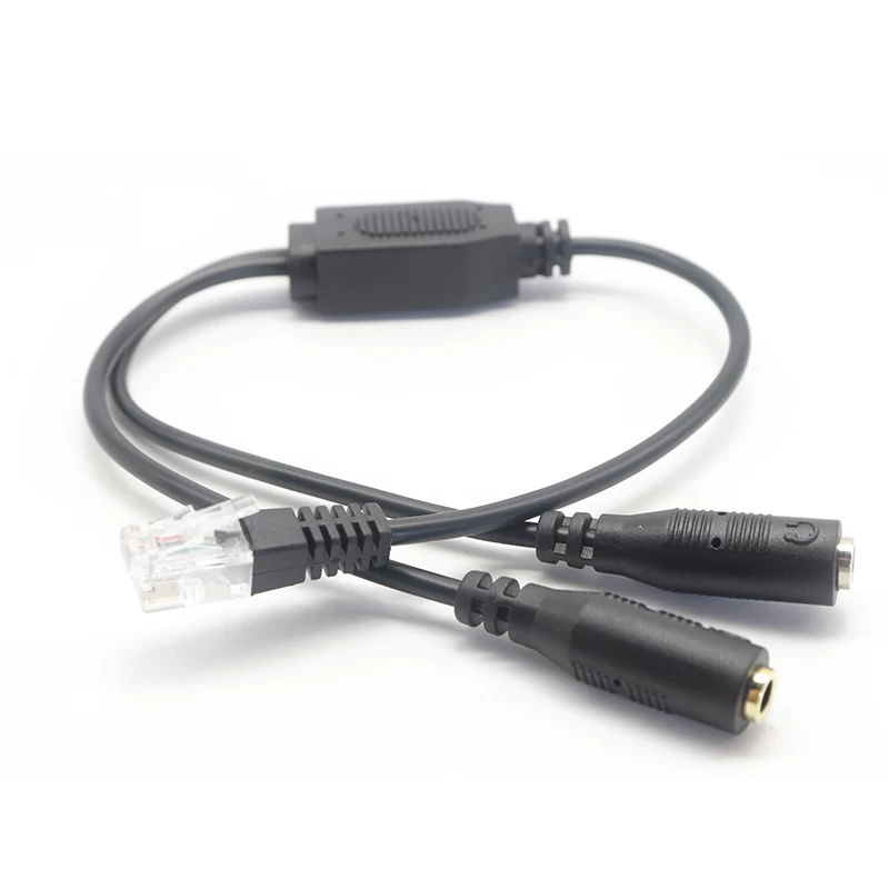 China RJ9 4P4C to dual 3.5mm audio plug headset adapter cable manufacturer