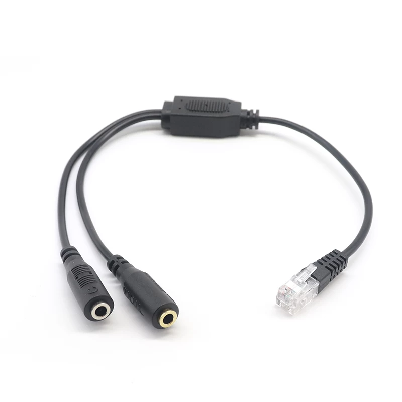 Câble adaptateur pour casque RJ9 4P4C vers double prise audio 3,5 mm