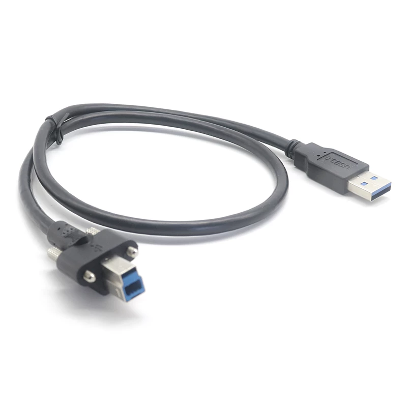 Standaard USB 3.0 A mannelijke naar dubbele schroefvergrendeling USB B mannelijke printerkabel