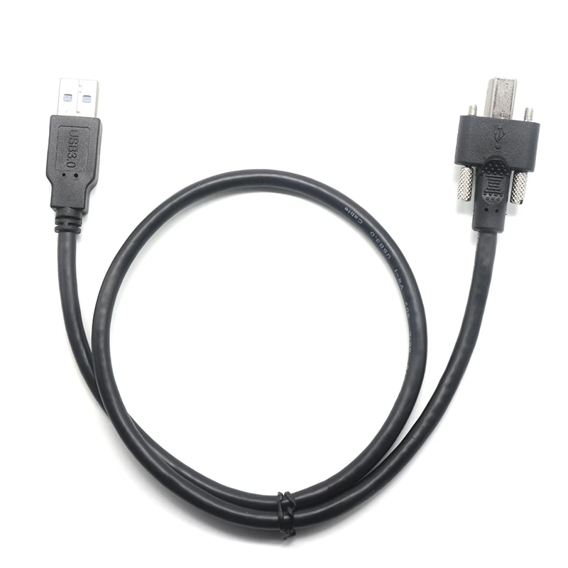 标准 USB 3.0 A 公头到双螺钉锁定 USB B 公头打印机电缆