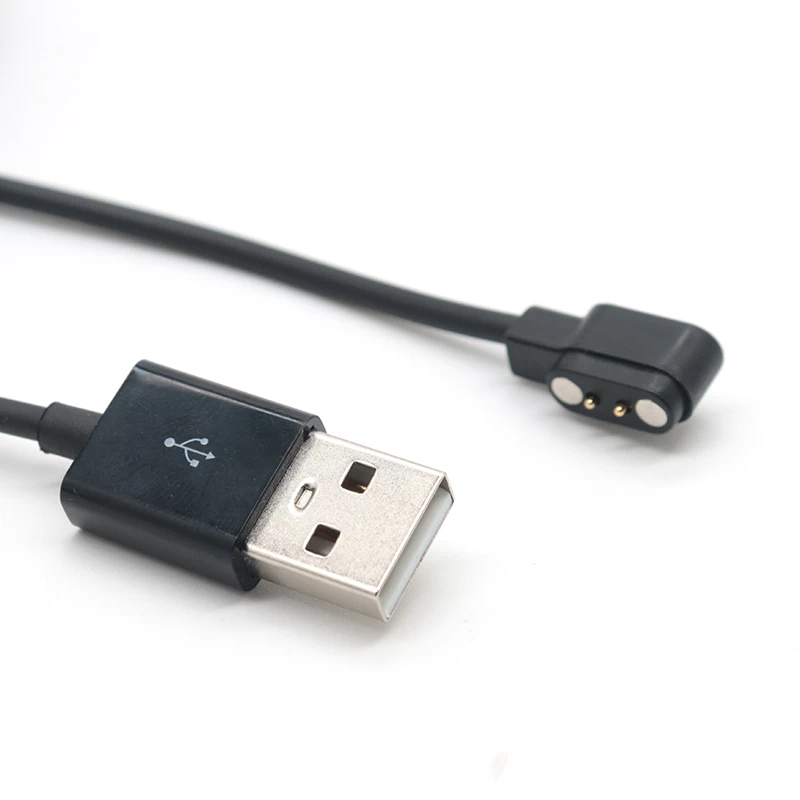 USB'den 2pin'e 2.84mm Yaylı pogo pin manyetik şarj kablosu