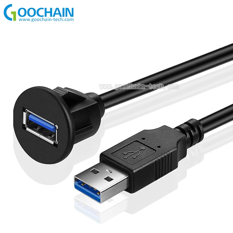 Câble d'extension de tableau de bord étanche USB 3.0 pour tableau de bord de voiture, bateau, moto, camion