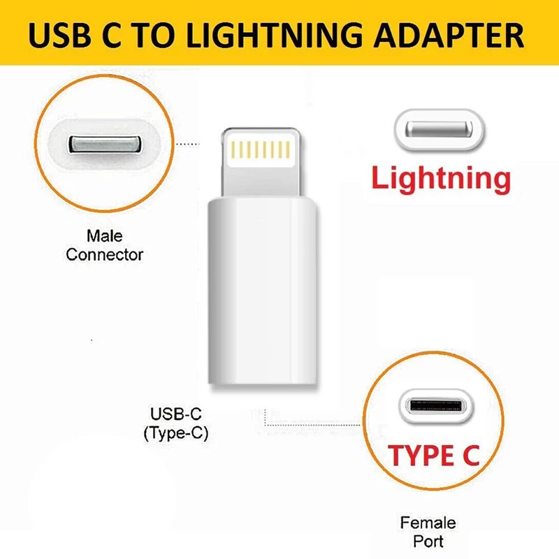 USB C female naar Lightning 8pin male adapter converter OTG-kabel voor iPhone en ipad