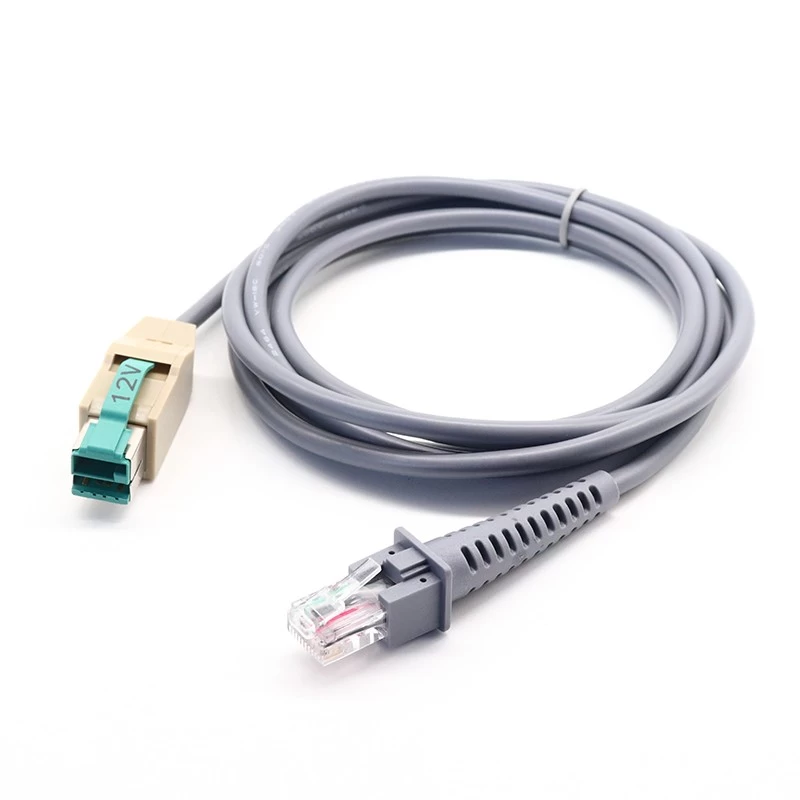 Câble de scanner RJ50 10P10C TPUW vers USB 12V alimenté pour scanner Gryphon DATALOGIC