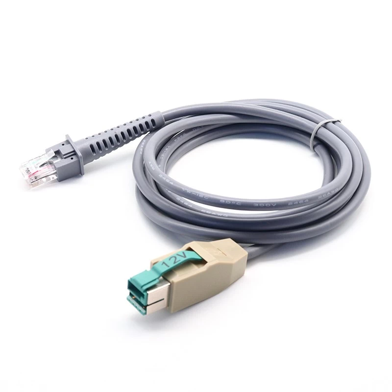 Cable de escáner RJ50 10P10C TPUW a USB alimentado de 12 V para escáner DATALOGIC Gryphon