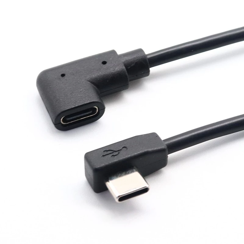 Y ayırıcı USB Tip C erkek ila 90 derece dik açılı USB Tip C dişi uzatma kablosu, PH 2.0 4pin muhafazalı