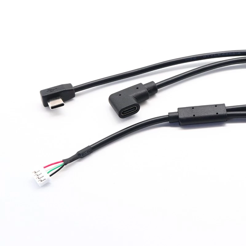 中国 Y 型分离器 USB C 型公头转 90 度直角 USB C 型母头延长线，带 PH 2.0 4 针外壳 制造商