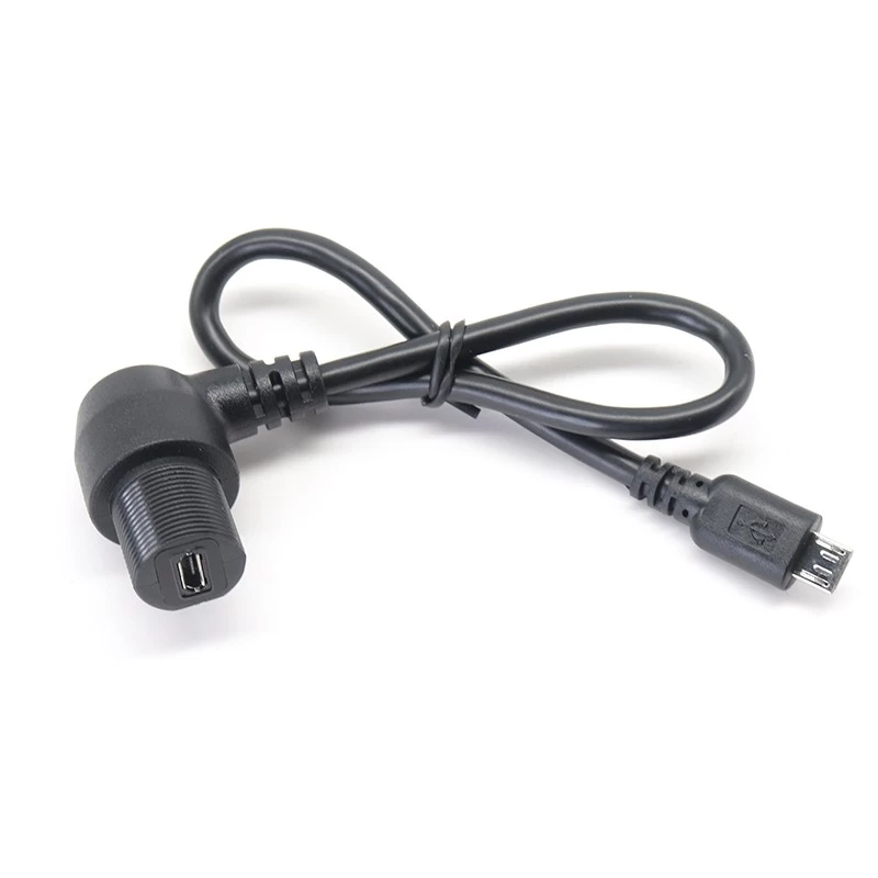 Rechtwinkliges Micro-USB-Montage-Verlängerungskabel für das Armaturenbrett für Auto, Boot, Motorrad, LKW-Armaturenbrett