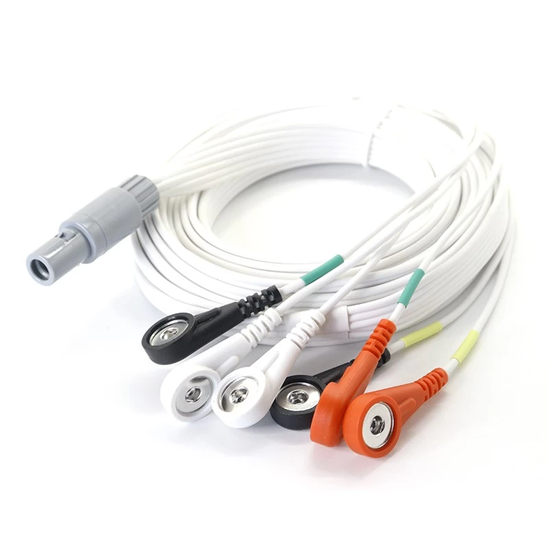 China 7 leads ecg emg kabel met lemo 7pin compatibele connector EMG leadwire fabrikant