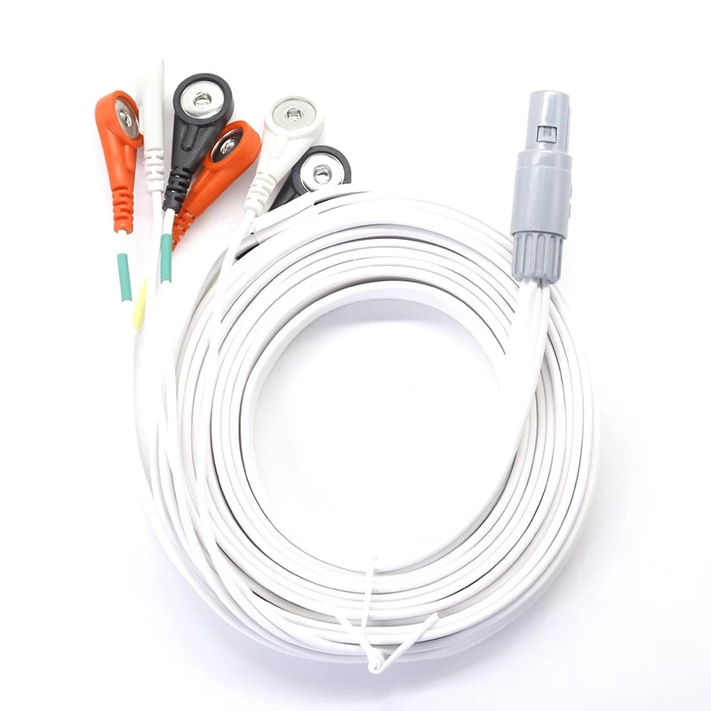 China 7 leads ecg emg kabel met lemo 7pin compatibele connector EMG leadwire fabrikant