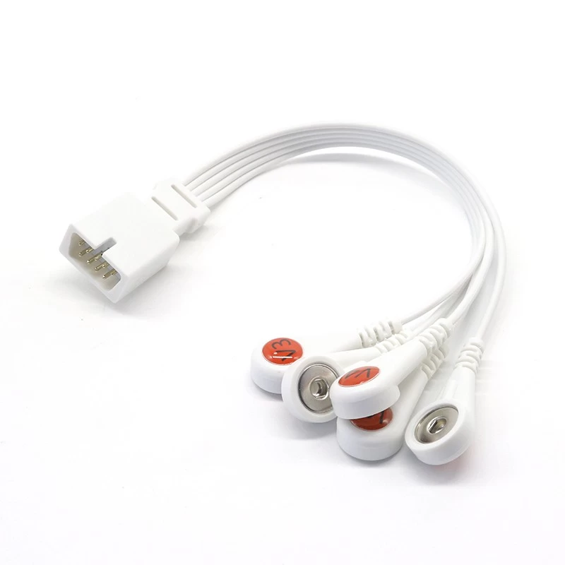DB9 ECG EKG EMG 5 导联电缆和电极导联线，用于 MEK MP1000/MP600/MP500，带 AHA/IEC/Snap/Clip/Vet 夹
