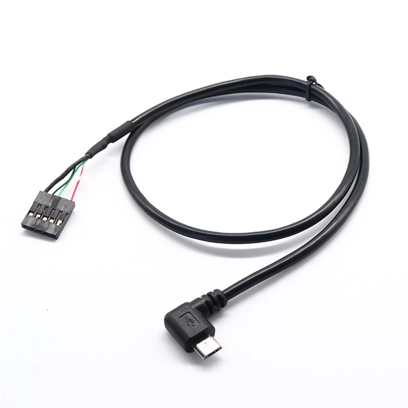 90 graden Rechts/Links Hoek Micro USB 5 Pin Male naar Dupont 2.54mm Header Moederbord Vrouwelijke Kabel