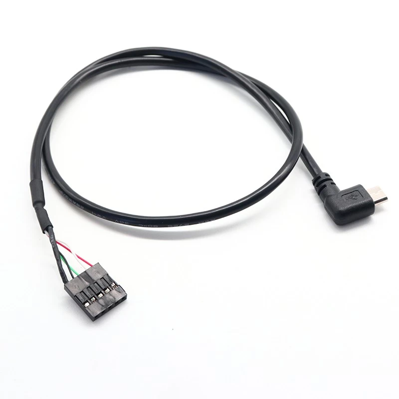 中国 90 度右/左角微型 USB 5 针公头到杜邦 2.54 毫米接头主板母头电缆 制造商