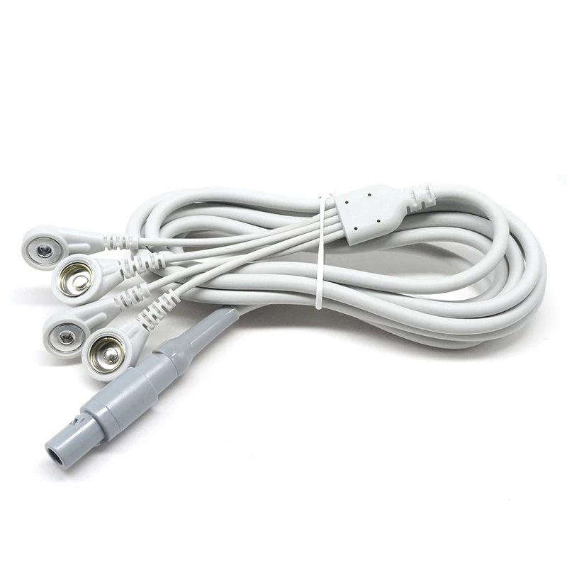 Câble médical lemo 4Pin à 3.9mm 10.0mm ecg eeg ekg emg fil conducteur pour électrode en silicone