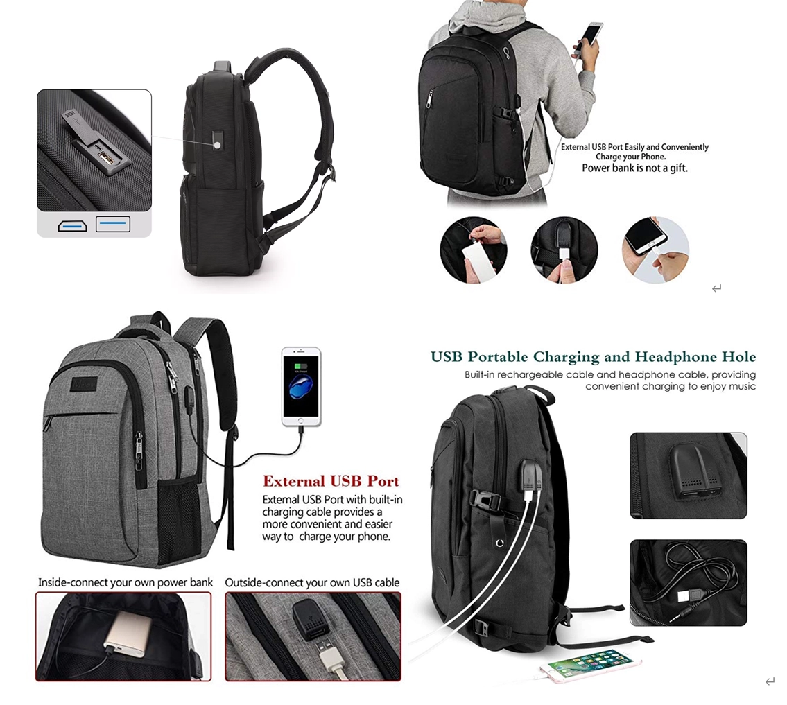 숄더백 및 수트 케이스용 배낭 외부 USB Type C 인터페이스 케이블