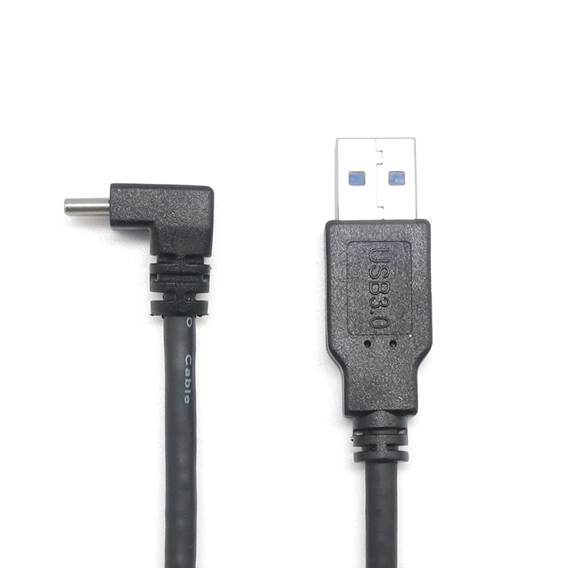 Superspeed USB 3.0 A mâle à angle haut vers le bas USB 3.1 Type C câble mâle