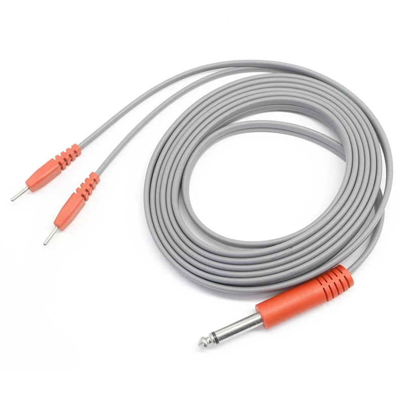 porcelana Cable conductor TENS EMS, electrodo de unidad Tens de 2,0 MM a cable conductor ECG de 6,35 mm de 1/4 de pulgada fabricante