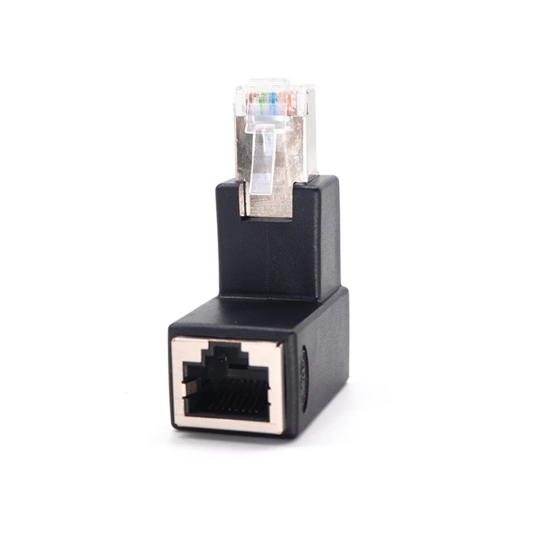 China Up angle RJ45 8P8C Male to RJ45 Female extender adapter manufacturer