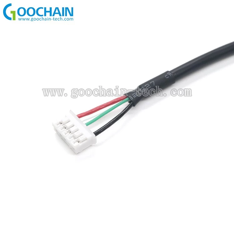 China Custom 90 Elbow Lightning Male Plug naar 5 Pin Terminal Connector Female Wire Molex Kabel met rubberen behuizing fabrikant