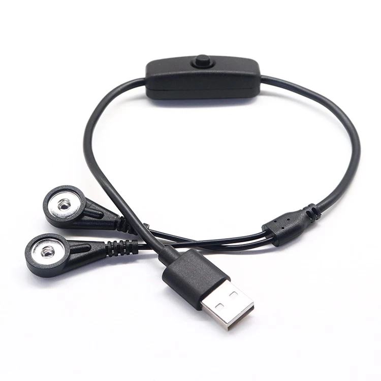 الصين USB C أنثى إلى 2 يؤدي 3.5 مللي متر أنثى مغناطيسي ECG EEG EKG EMG Snap مع مفتاح زر تشغيل / إيقاف الصانع