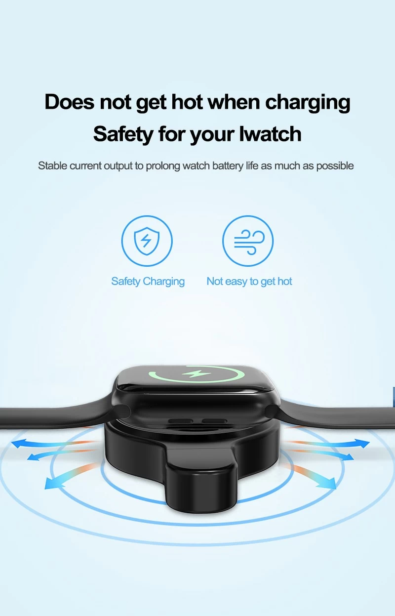 China Portable Wireless Magnetic USB A Type Smart Watch Charger for Apple Watch Charger Series 8/7/6/5/4/3/2/SE manufacturer