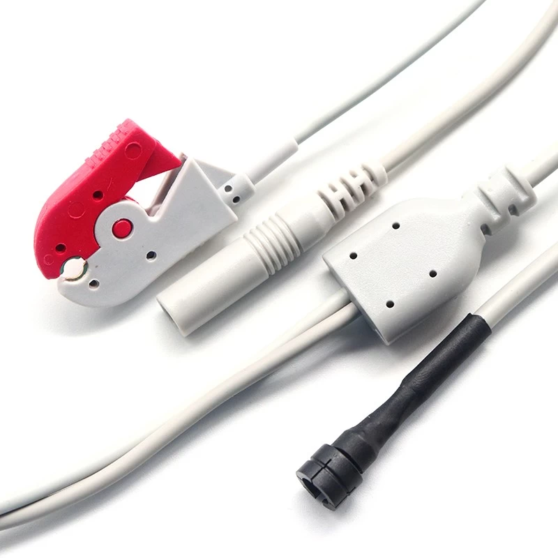 中国 防水 M5-5P 到 ECG EKG 电极夹到 2.0 毫米电极插孔公电缆，用于肌电图机 制造商