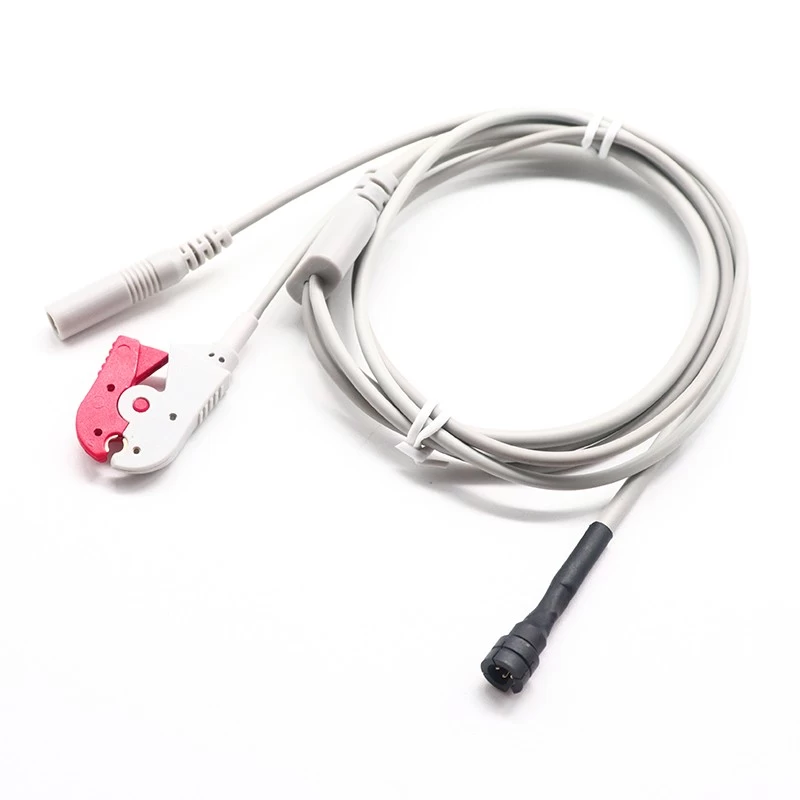 中国 防水 M5-5P 到 ECG EKG 电极夹到 2.0 毫米电极插孔公电缆，用于肌电图机 制造商