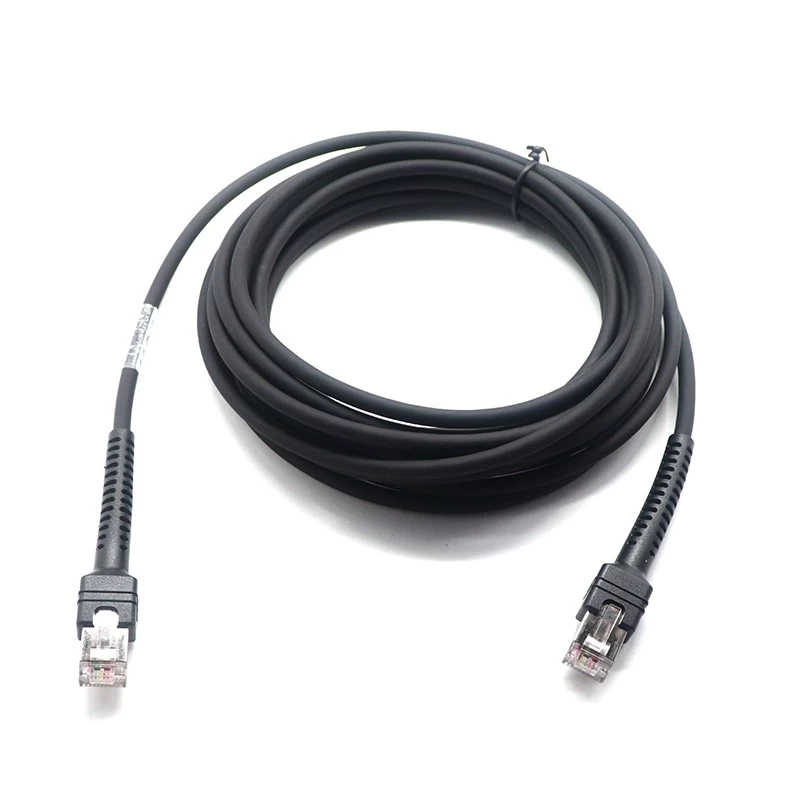 China RJ50 10P10C Male to Male RS232 Serial Auxillary Scanner cable with Shielding Connectors manufacturer